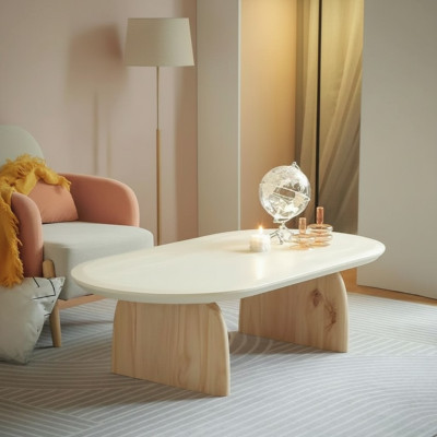 Table basse Table d'appoint Salon Bois Moderne Luxe Beige neuf