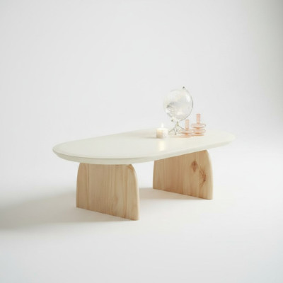 Table basse Table d'appoint Salon Bois Moderne Luxe Beige neuf