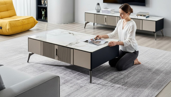 Table basse Salon Design Mobilier Table de luxe Table d'appoint Bois Moderne