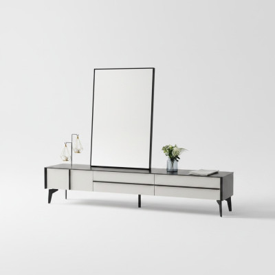 Meuble de salon en bois moderne, meuble bas pour télévision, armoire télé.