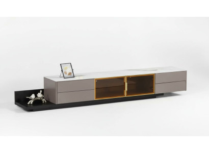 Meubles de salon modernes Meuble TV Lowboard Armoire Étagère Mobilier en bois Gris neuf