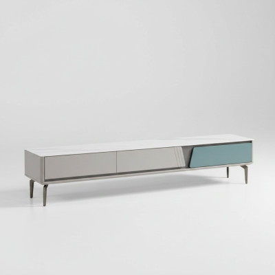 Meuble de salon gris Buffet Bahut Meuble TV Armoire TV Meuble bas de télé Meuble TV neuf
