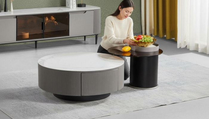Ensemble rond de 2 tables basses Table basse Table d'appoint Design Salon