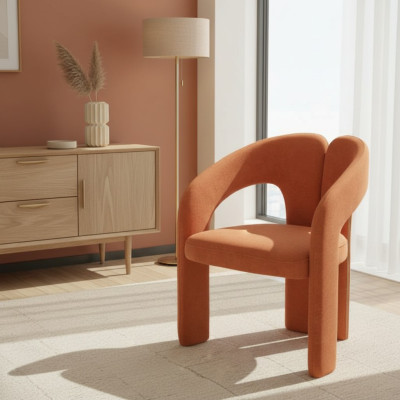 Fauteuil orange de salon Chaise Siège unique Rembourrage Siège Meubles Salon Détente