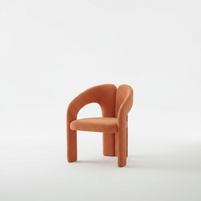 Fauteuil orange de salon Chaise Siège unique Rembourrage Siège Meubles Salon Détente