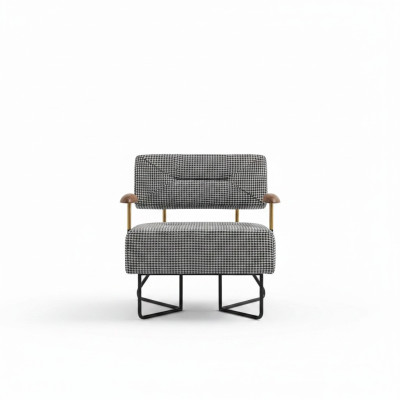Fauteuil chaise Rembourrage Télévision Textile Bois Tissu Conception Salon Club Détente