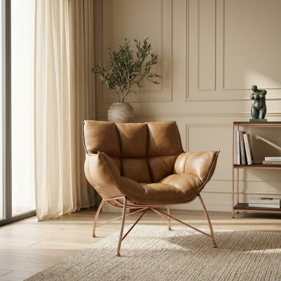 Siège de fauteuil à ailes Canapé Repose-pieds Véritable canapé Rembourrage Lounge Relax Siège neuf