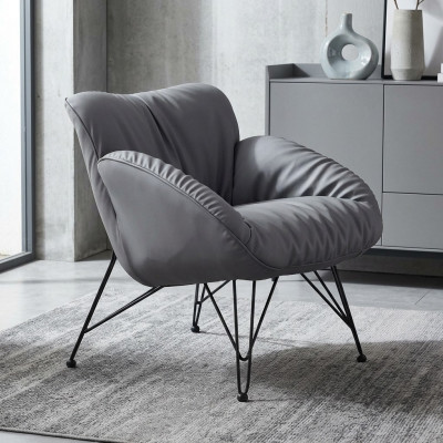 Design Fauteuil Textile Luxe Canapé 1 Place Canapé Relax Lounge Club Tapisserie