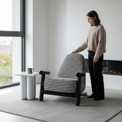 Fauteuil Design Canapé 1 Place Relax Textile Salon Luxe Rembourrage Club Nouveau