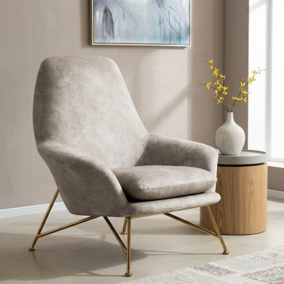 Fauteuil de design Luxe Textile Tapisserie Salon Gris Mobilier