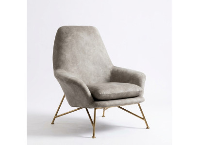 Fauteuil de design Luxe Textile Tapisserie Salon Gris Mobilier