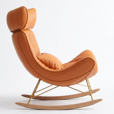 Canapé design Fauteuil Sofa Revêtement en cuir synthétique de luxe 1 place neuf Orange