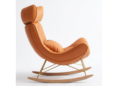 Canapé design Fauteuil Sofa Revêtement en cuir synthétique de luxe 1 place neuf Orange