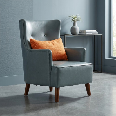 Chaise aile design imitation cuir canapé canapé rembourrage une place fauteuil nouveau
