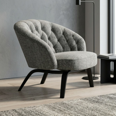 Revêtement élégant en bois massif avec des coutures style Chesterfield en charbon.