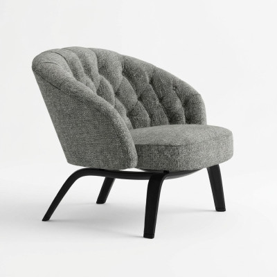 Revêtement élégant en bois massif avec des coutures style Chesterfield en charbon.