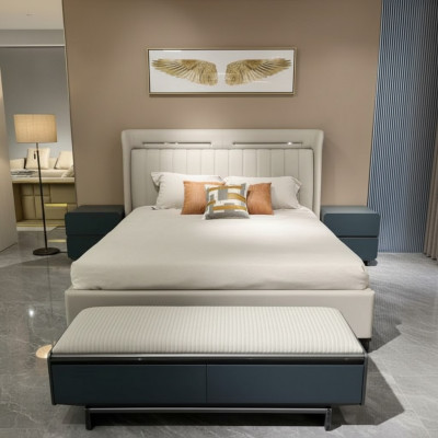 Set de chambre Mobilier de luxe Lit Tables de chevet Lits doubles Cadre de lit