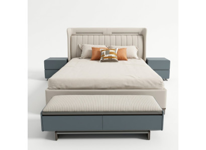 Set de chambre Mobilier de luxe Lit Tables de chevet Lits doubles Cadre de lit