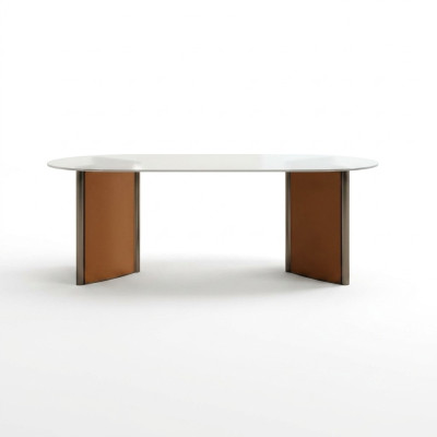 Salle à manger Table Ovale Designer Tables de Luxe en Bois Moderne 200x100 Ovale