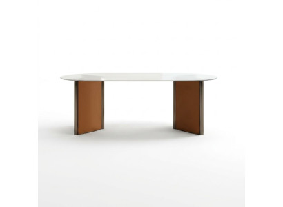 Salle à manger Table Ovale Designer Tables de Luxe en Bois Moderne 200x100 Ovale