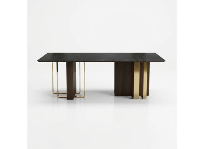 Table à manger de designer noir Mobilier de salle à manger Table de luxe en bois de 240x100