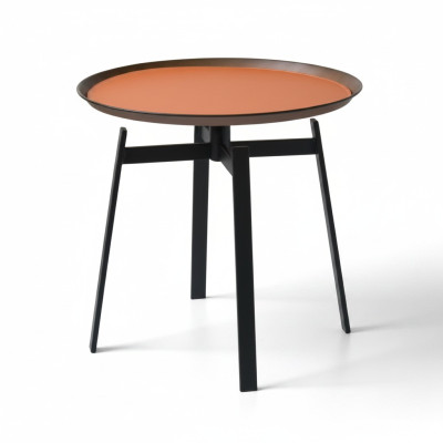 Salle de séjour Table basse ronde orange style Moderne tables en acier inoxydable Table