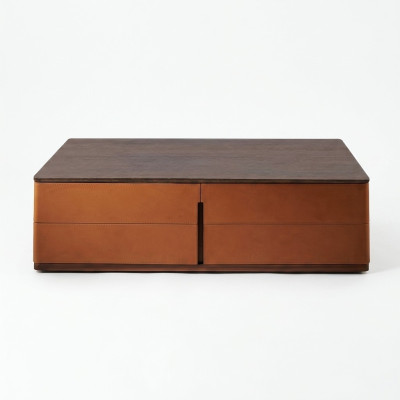 Salle de séjour Table basse Orange Luxe Matériau Bois Style Moderne Tables