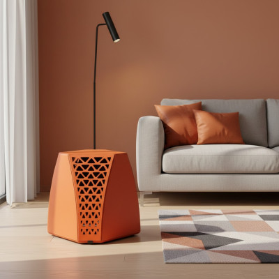 Salon Table basse Orange Style Moderne Matériau Bois Luxe