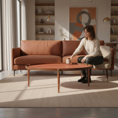 Table basse Salon Mobilier de luxe Design moderne Table Orange Tables basses