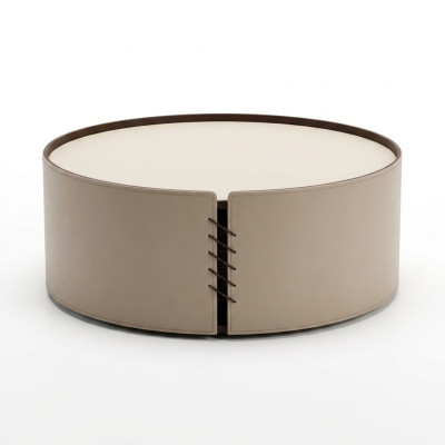 Salle de séjour table basse ronde couleur verte design de luxe nouveau matériau bois