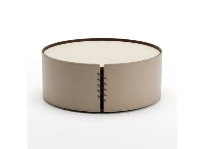 Salle de séjour table basse ronde couleur verte design de luxe nouveau matériau bois