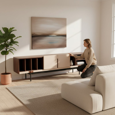 Salon Moderne TV Armoire Meubles Meuble TV Support Bois Design Armoires