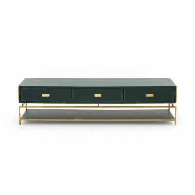 Meuble TV moderne de luxe - meuble TV bas - meuble de salon vert - meuble TV