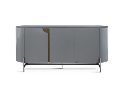 Buffet de salle à manger gris de style luxueux, design moderne, meuble en bois avec tiroirs