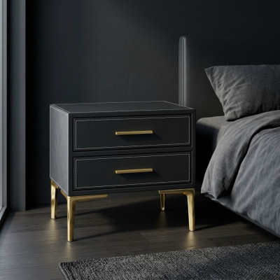 Table de chevet de luxe Noire Chambre nouvel Design Mobilier Style Moderne