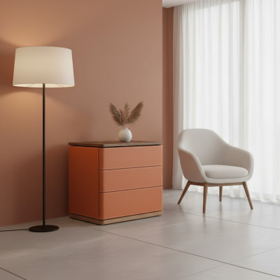 Table de chevet de chambre Design nouveau Matériau Bois Luxe orange
