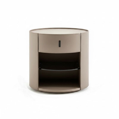 Table de chevet de designer beige Console de nuit de luxe Meubles de chambre à coucher Style