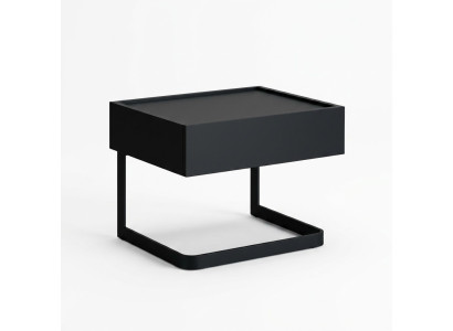 Table de chevet de chambre Noire Élégante en bois et acier inoxydable neuf