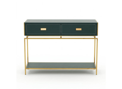 Consoles Table Salons Mobilier Vert Bois en acier inoxydable Mobilier de luxe Buffet