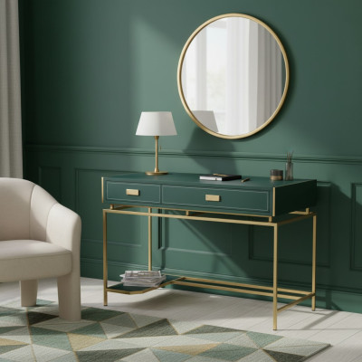 Bureau d'ordinateur Table en bois vert Mobilier de bureau Bureau de luxe Tables