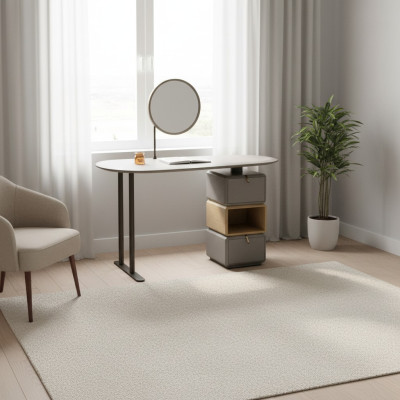 Conception Coiffeuse avec Miroir Mobilier de Chambre de Luxe 2pcs. Buffet
