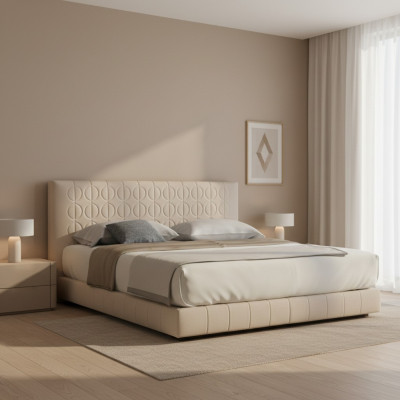 Lit Rembourrage Design Luxe Lits Doubles Chambre de Sommeil Luxe 180x200
