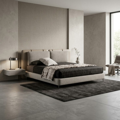 Chambre Grand Lit double Lit élégant Bois neuf Luxe Moderne