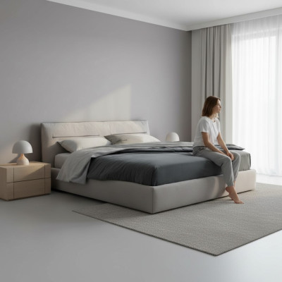 Lit Lit double chic gris Lit Lit double pour Chambre Lits