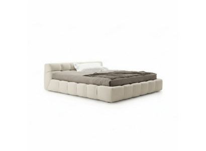 Lit blanc beige Chambre à coucher Lits Lits doubles Lits de repos Textile