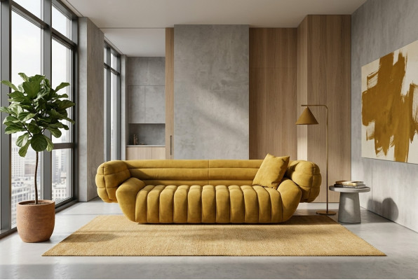 Canapé trois places 3 places Canapés de luxe Blanc Sellerie Mobilier Designer nouveau