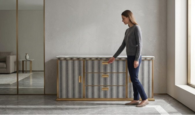 Meuble de salon Buffet en bois Armoire de luxe blanche Moderne neuve