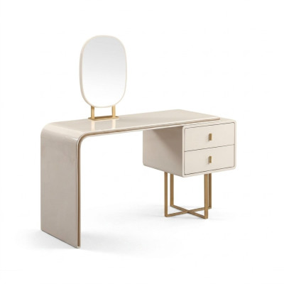 Coiffeuse blanche Mobilier de chambre Commode Miroir Console en 2 pièces