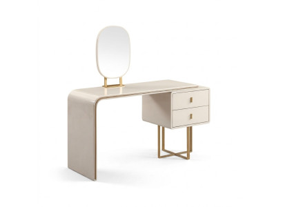 Coiffeuse blanche Mobilier de chambre Commode Miroir Console en 2 pièces