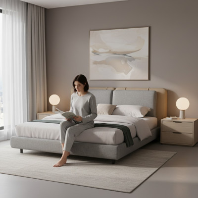 Design de rembourrage de lit Lits doubles de luxe Conception de chambre à coucher Meubles